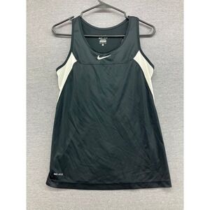 Nike Dri Fit Black White Racerback Athletic Tank Top Women's Medium